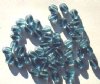 50 8x6mm Transparent Montana Blue Flat Oval Glass Beads